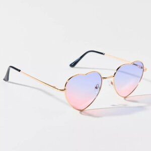 Urban Outfitters Pastel Ombre Metal Heart Sunglasses